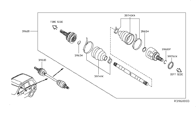 2017 Infiniti QX60  CIRCLIP Diagram for 3822501B00