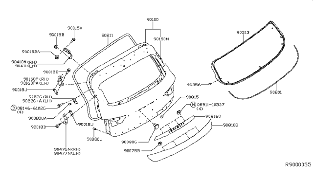 2018 Infiniti QX60  Washer-Seal Diagram for 01466N002U