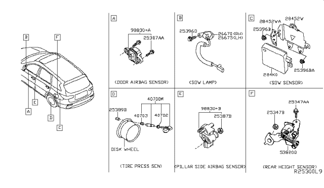 2014 Infiniti QX60 GROMMET-Tire Pressure Diagram for 407023AN0A
