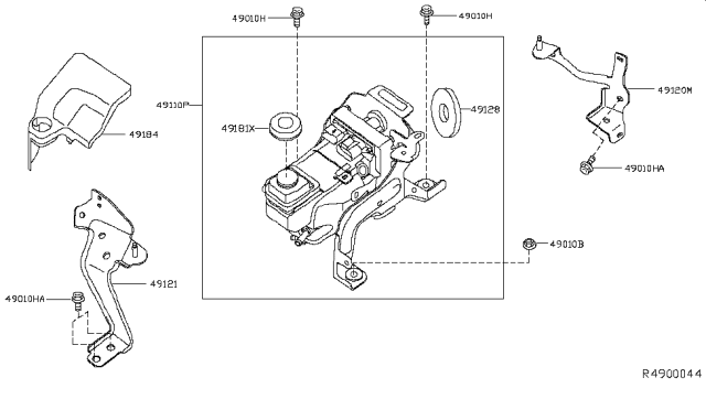 2019 Infiniti QX60  INSULATOR - Ps Pump Motor Diagram for 491285BC0A