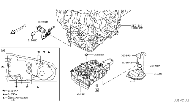 2015 Infiniti QX60  Seal-O Ring Diagram for 315261XZ0C