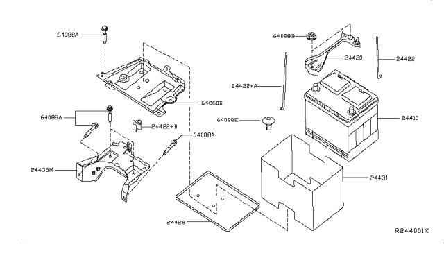 2015 Infiniti QX60  Cover-Battery Diagram for 244313JA0B