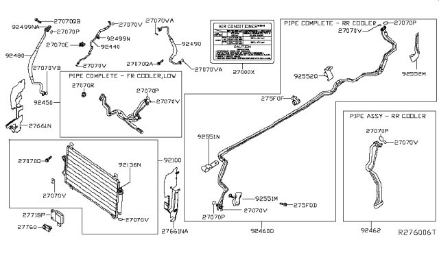 2014 Infiniti QX60 Pipe-Front Cooler, Low Diagram for 924503JV0A
