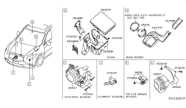 2016 Infiniti QX60 Distance Sensor Assembly Diagram for 284373JA4A