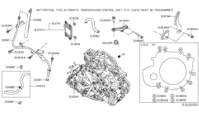 2014 Infiniti QX60 Nut Diagram for 143724M50A
