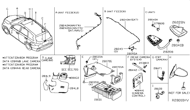 2016 Infiniti QX60  Feeder-Antenna Diagram for 282419PJ0A