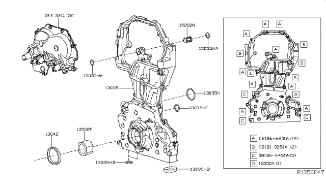 2015 Infiniti QX60  Cover Assy-Front Diagram for 135003TA0C