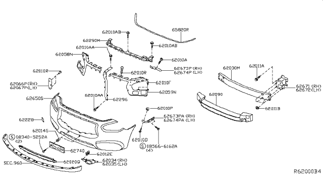 2017 Infiniti QX60 Bolt Diagram for 01121N6071