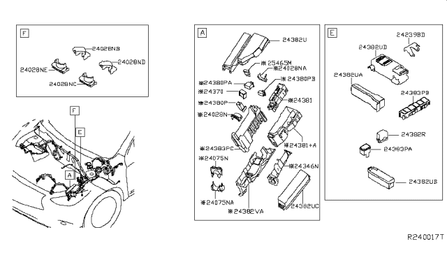 2015 Infiniti QX60  Cover-FUSIBLE Link HOLDERR Diagram for 243823JD0D