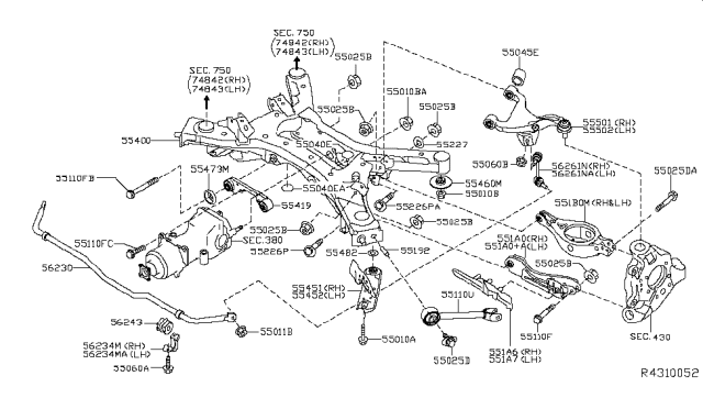 2015 Infiniti QX60 Nut Diagram for 0122300201