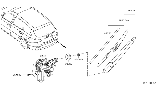 2016 Infiniti QX60 Seal-Pivot Diagram for 28716JE20A