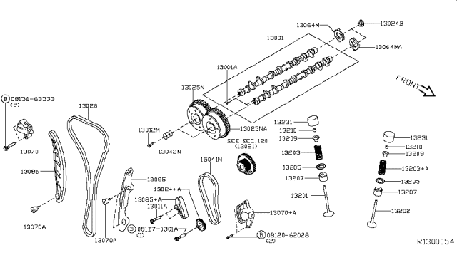 2017 Infiniti QX60  Plate-Signal, Camshaft Diagram for 130643TA1C