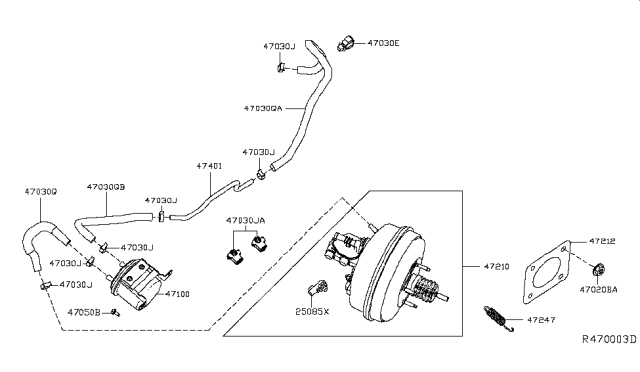 2017 Infiniti QX60  Tank Assembly-Vacuum Diagram for 471103JV0A