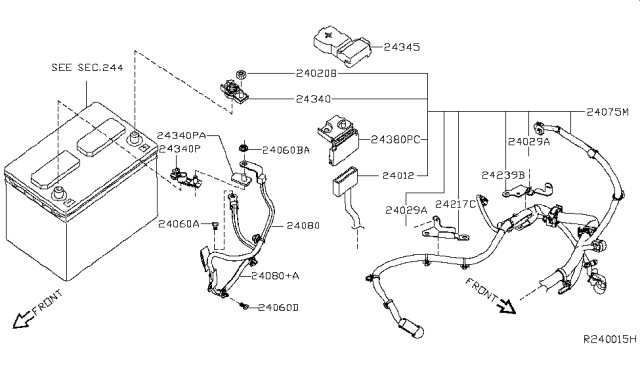 2017 Infiniti QX60  Harness-Sub, Engine Room Diagram for 240795AF0A