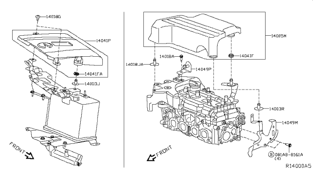2017 Infiniti QX60  Stud Diagram for 14070EA20A