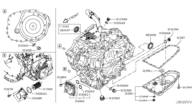 2015 Infiniti QX60  Bolt Diagram for 31377X421E