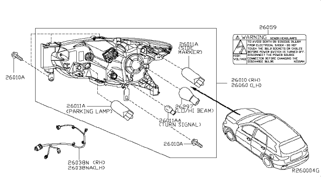 2017 Infiniti QX60 Bulb Diagram for 267179B90B