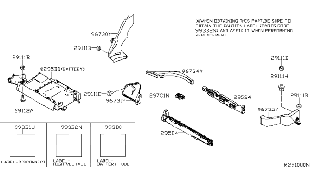 2017 Infiniti QX60  Switch-Battery, Service Disconnect Diagram for 297C13JV0A