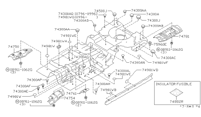 1997 Infiniti Q45  Plug Diagram for 908794P000