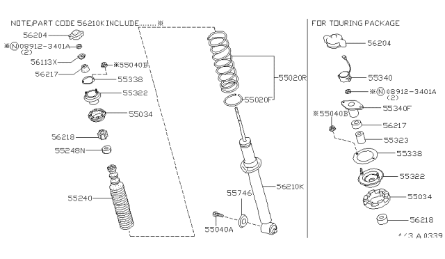 1999 Infiniti Q45  ABSORBER Kit-Shock, Rear Diagram for 562103H925