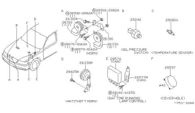 2000 Infiniti Q45  Bolt Diagram for 256283H000