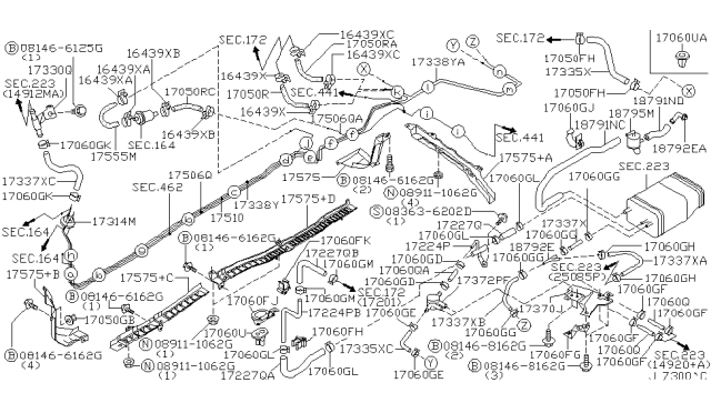 1999 Infiniti Q45  Plastic Clip Diagram for 0155305131