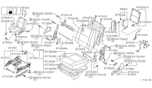 1998 Infiniti Q45 Screw Diagram for 0854051612