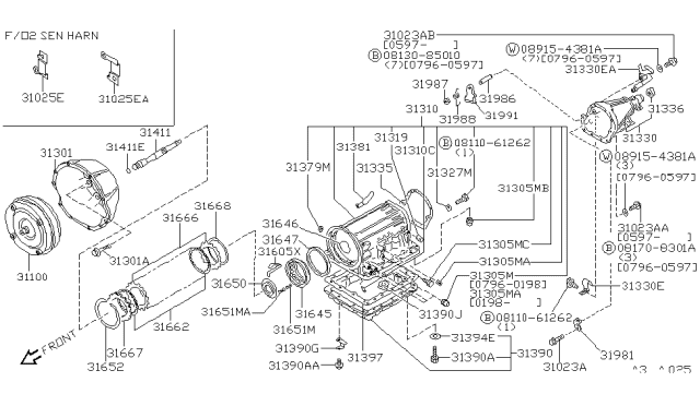 1997 Infiniti Q45  Seal-O Ring Diagram for 3152651X00