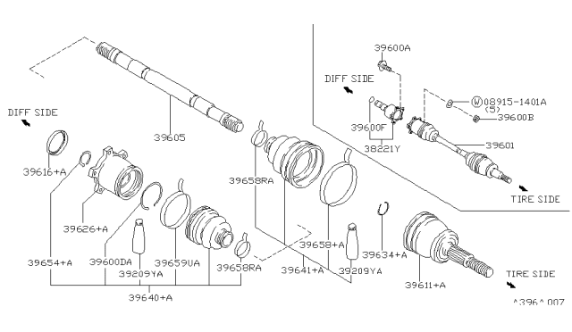 1997 Infiniti Q45  Circlip-Side Gear Diagram for 3822517V20