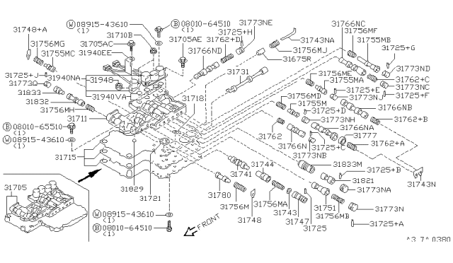 1998 Infiniti Q45 Nut Diagram for 0122500751