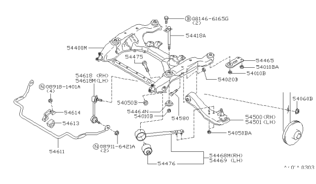 1999 Infiniti Q45  Nut-STOPPER Diagram for 0122500202