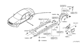 Diagram for 2008 Infiniti G35 Exterior Trim - Pillars, Rocker & Floor
