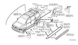 Diagram for 2005 Infiniti QX56 Exterior Trim - Pillars, Rocker & Floor