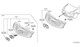 Diagram for 2008 Infiniti EX35 Grille & Components
