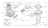 Diagram for 2006 Infiniti FX35 A/C Evaporator & Heater Components