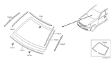 Diagram for 2006 Infiniti G35 Windshield Glass, Reveal Moldings