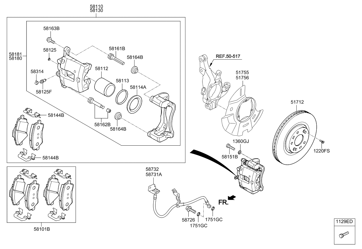 Front Genuine Hyundai 58112-33000 Disc Brake Piston Front Genuine Hyundai 58112-33000 Disc Brake Piston