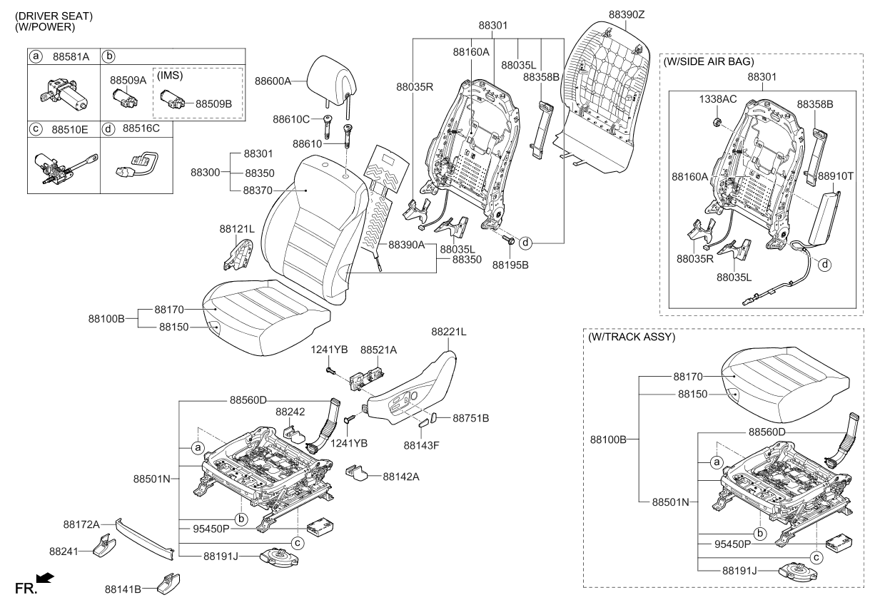 Kia 88301C6700C61 Back Assembly-Front Seat, LH