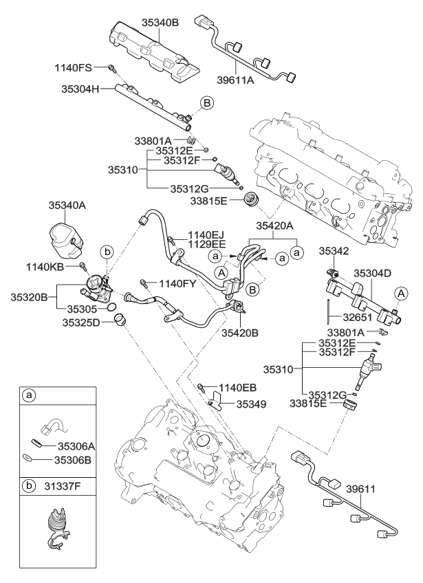 Kia 353053C300 Pipe Assembly-Fuel, Lower