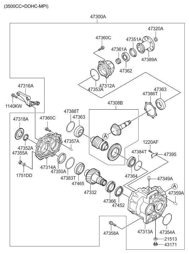 Kia 473143B100 Cover-Transfer