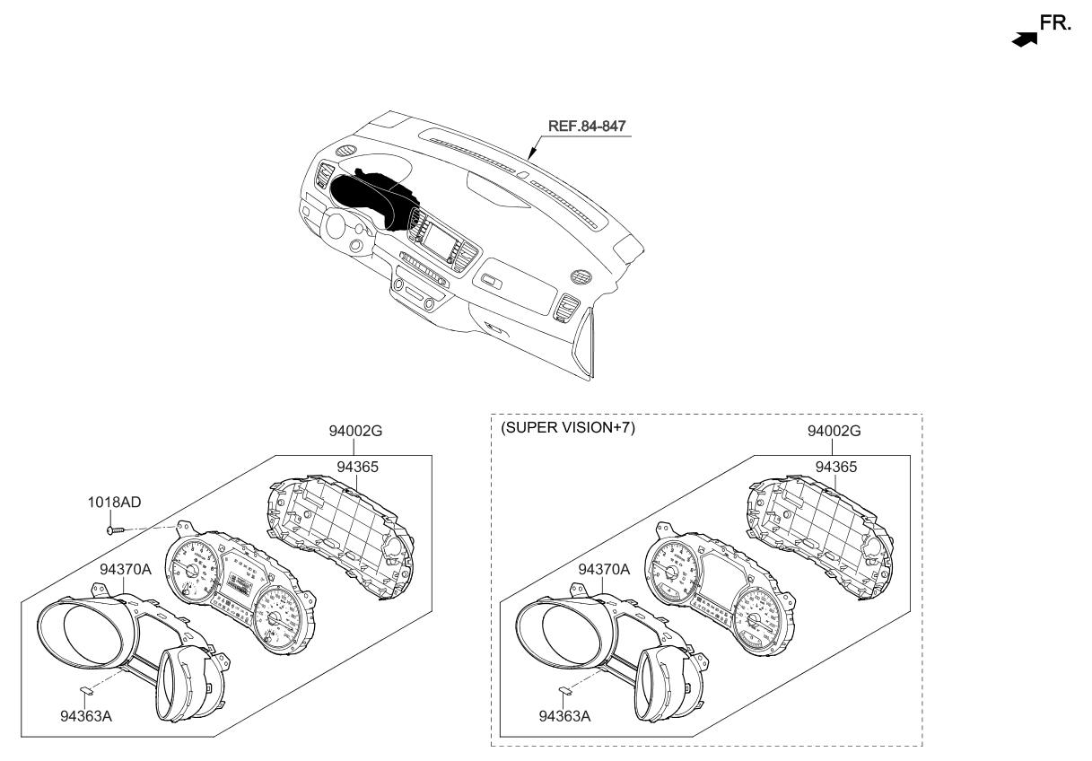 Kia 94365A9100 Case-Cluster, LWR