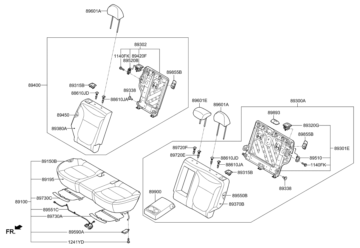Kia 89722B2000EQ Guide Assembly-Headrest