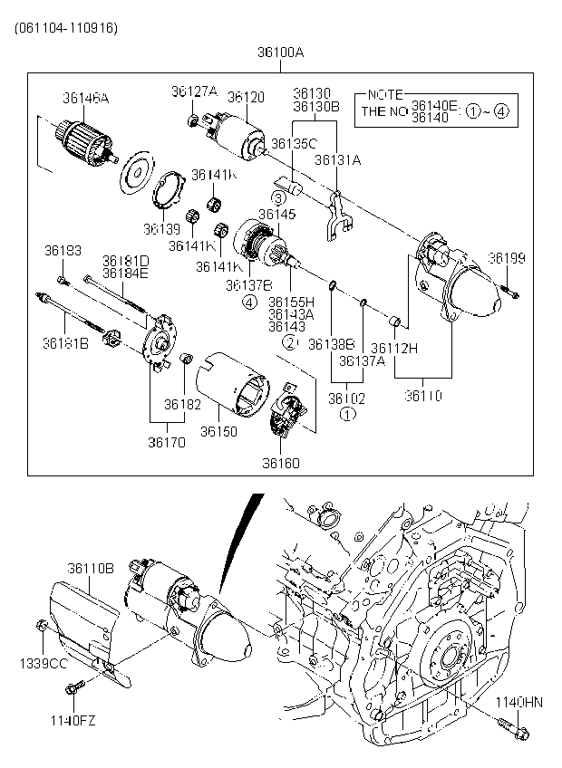 Kia 361603C150 Yoke Assembly-Starter