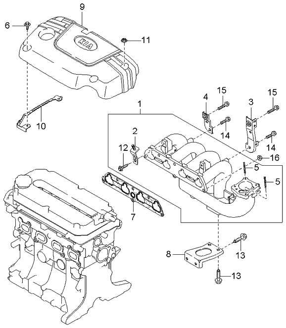 Kia 0K30E13140A Bracket Assembly-Air Cleaner