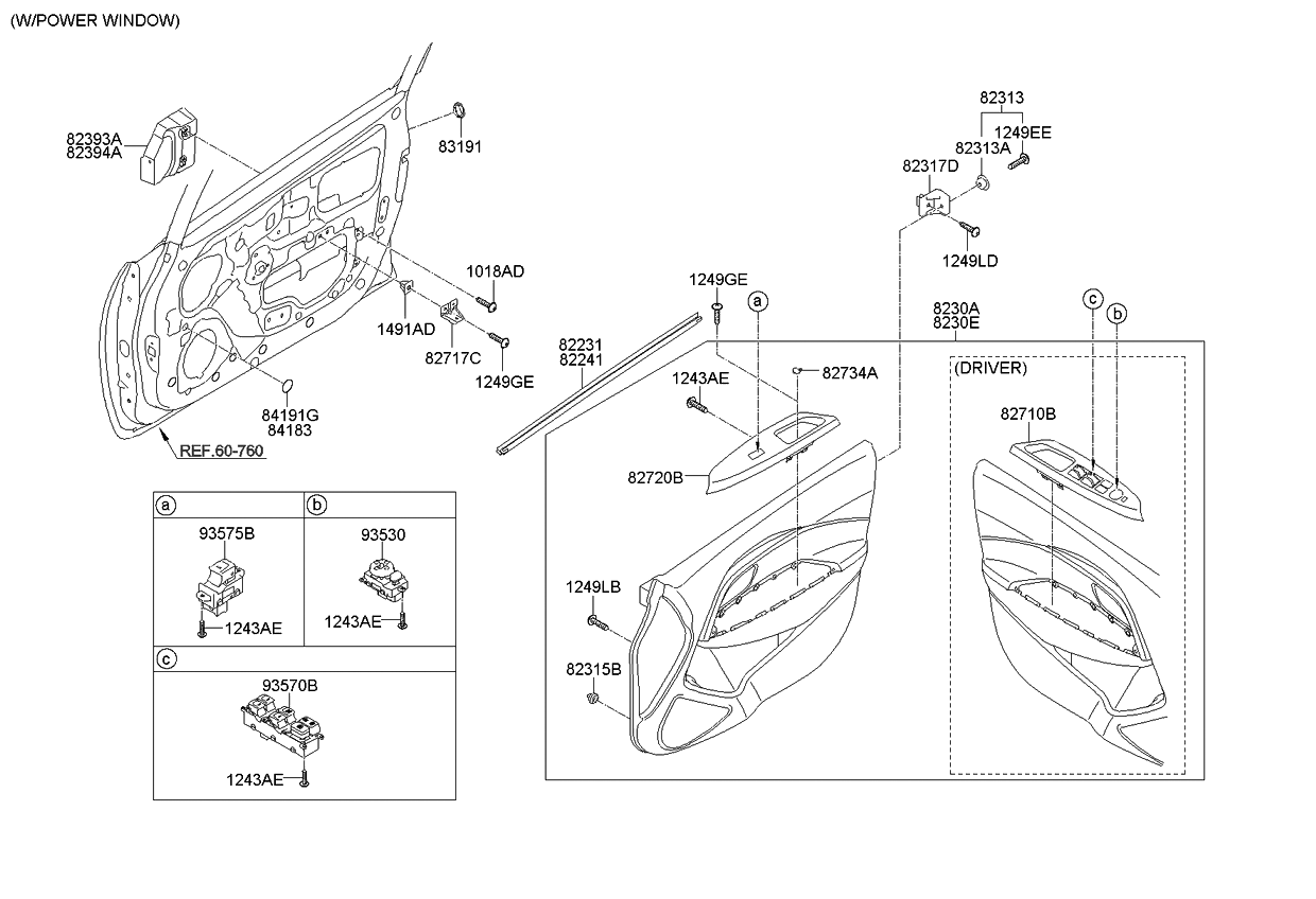 Kia 827141W000DCM Cap-Door Pull Handle