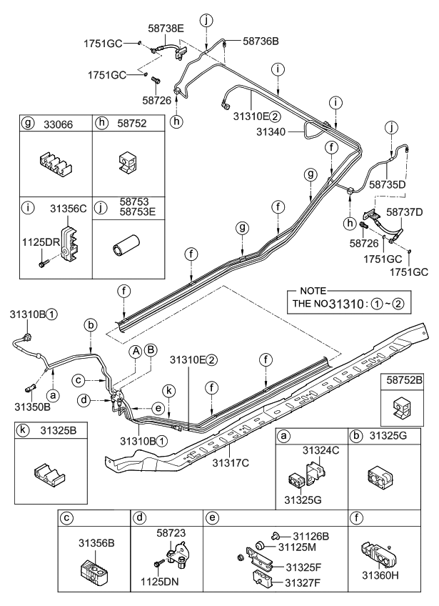 Kia 313403Q100 Tube-Fuel Vapor