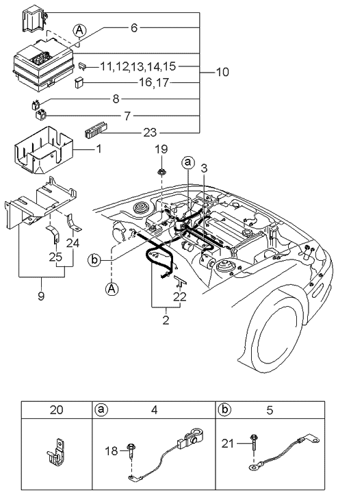 Kia 0K2A167070F Wiring Assembly-Engine