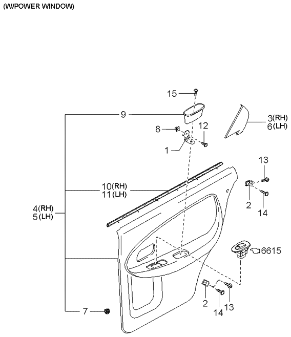 Kia 0K2A168510B GARNISH-Rear Sail In, R