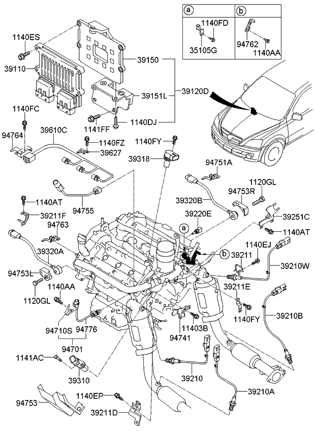 Kia 391203C100 Bracket-Pcu