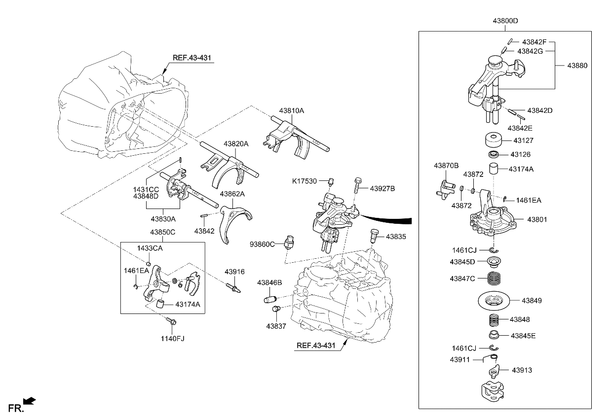 Kia 4384732001 Spring-Neutral RETUR